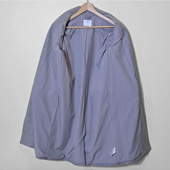 Old Navy Brushed Knit Long Line Coat Size Large Gray Wool Blend Classic Winter - Picture 7 of 10